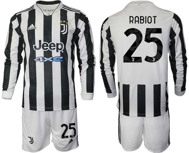 Men 2021-2022 Club Juventus home white Long Sleeve #25 Adidas Soccer Jersey